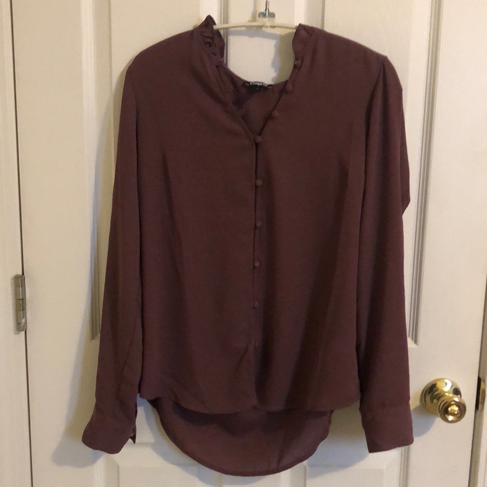 Express Factory mauve ruffle collar blouse